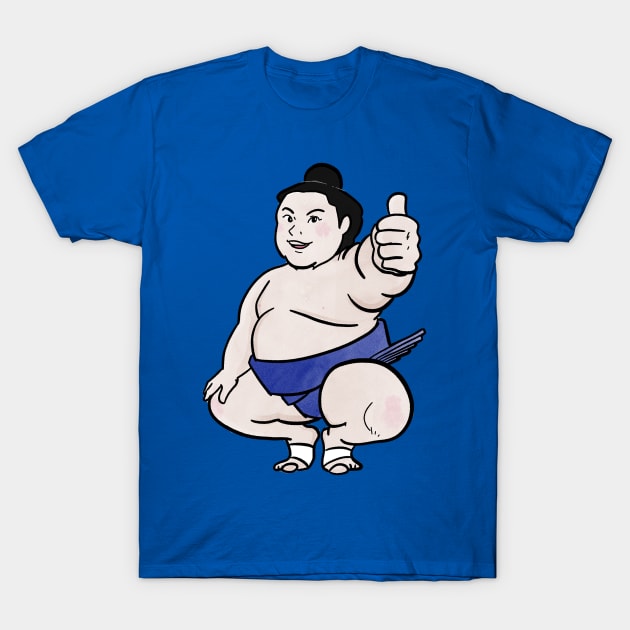 Sumo Wrestler Tobizaru T-Shirt by kaeru